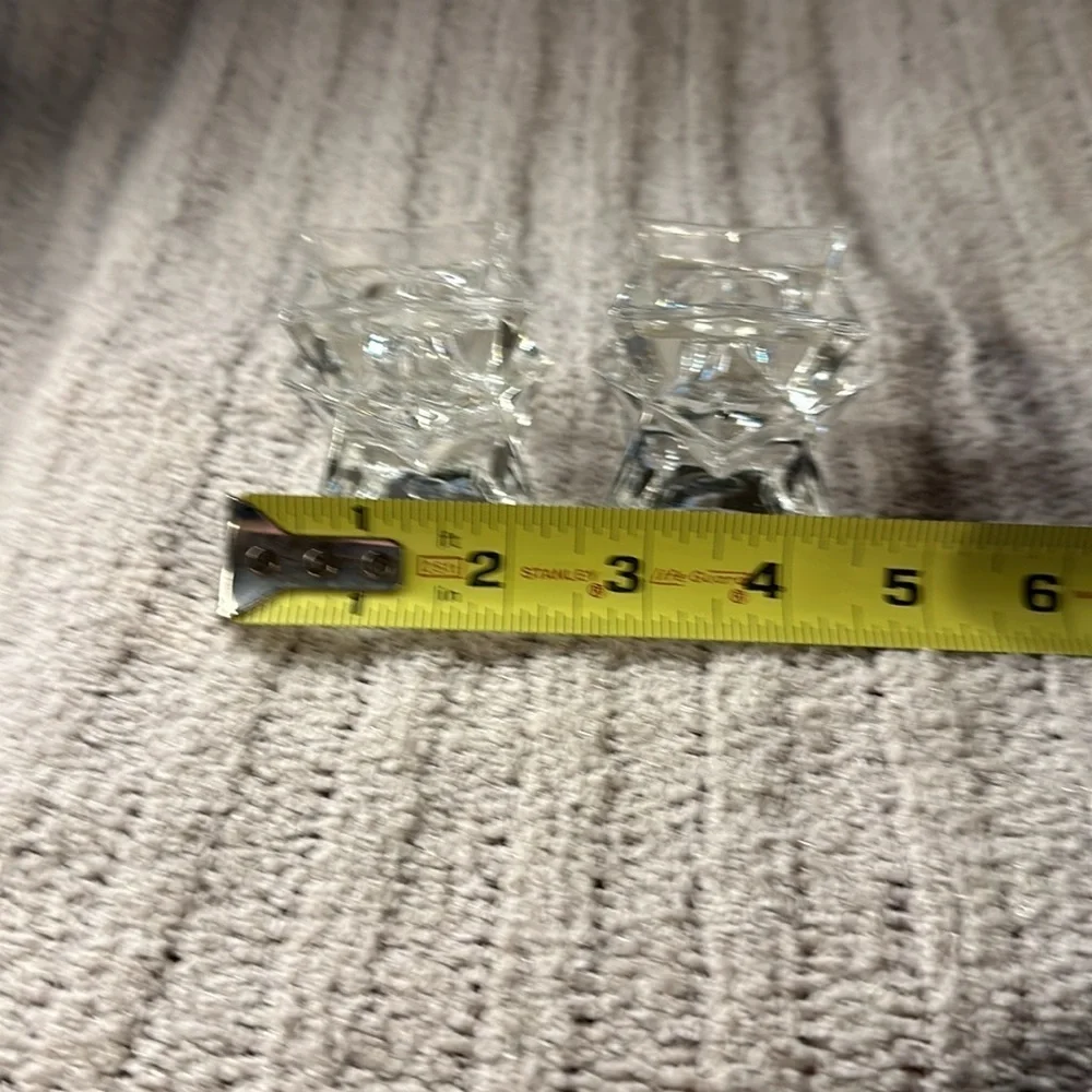 Set o/2 Over 24% Full Lead Crystal Candle holders -tapers. Star shaped.See pics
